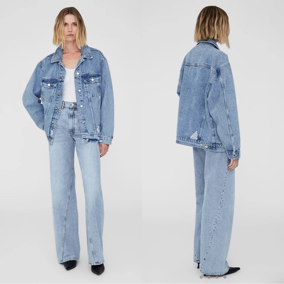 NWT ANINE BING RORY Denim JACKET in Vintage Blue - Picture 1 of 12